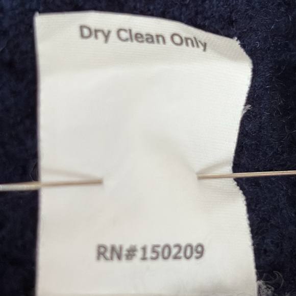 La Ligne Wool & Cashmere Snap Sleeve Meshed Sweater in Navy - Size Small-Repair - Picture 11 of 11